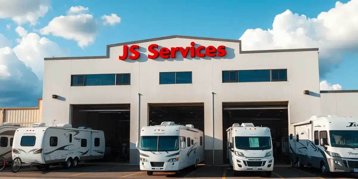 Jjs Services LLC shop exterior with RVs in the parking area