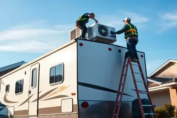 New AC unit installation on travel trailer