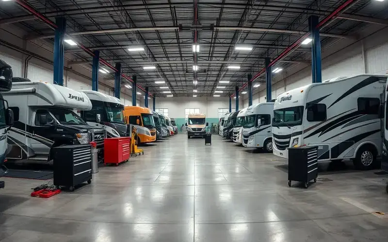 Jjs Services LLC interior workshop with vehicles under repair